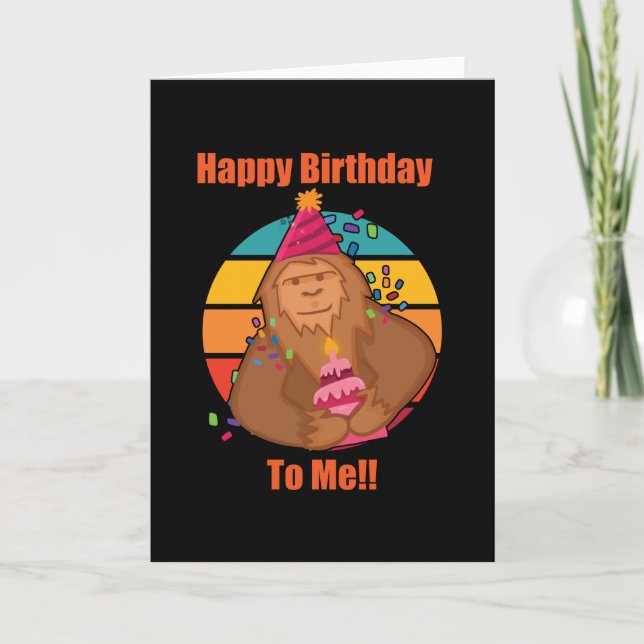 Happy Birthday Bigfoot Cupcake Karte (Vorderseite)