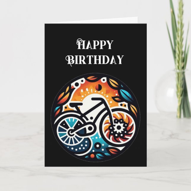 Happy Birthday Bike Inspiration Karte (Vorderseite)