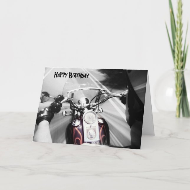 Happy Birthday Biker Card Karte (Vorderseite)