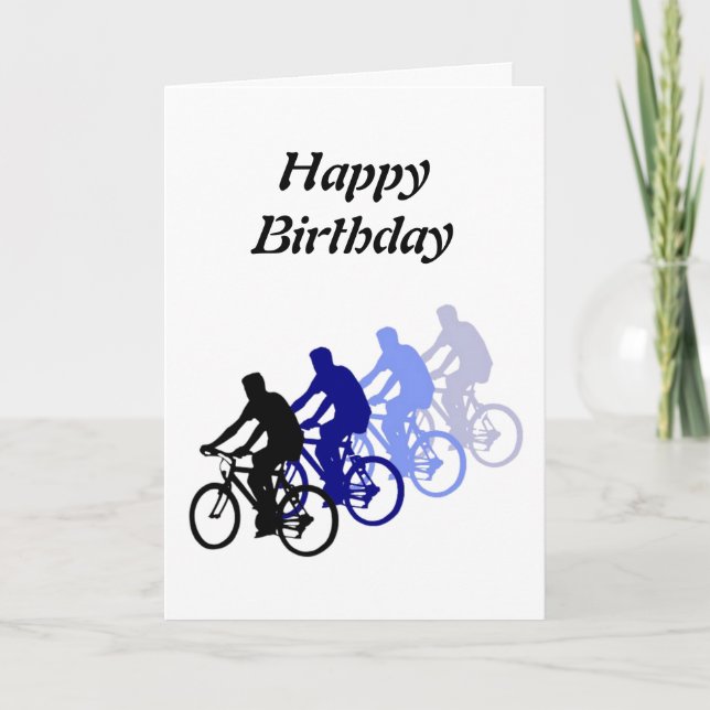 Happy Birthday Biking Design Karte (Vorderseite)