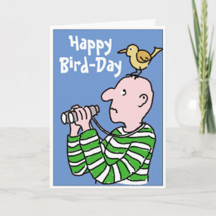 Happy Birthday Bird Watcher oder Vogelbeobachter Karte