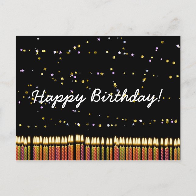 Happy Birthday Birthday Candles Postkarte (Vorderseite)