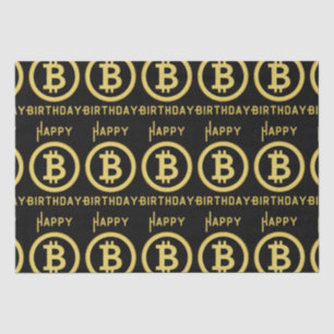 Happy Birthday Bitcoin Gold Tissue Paper Seidenpapier