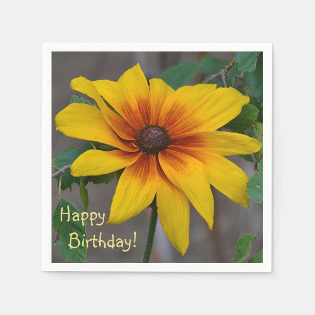 Happy Birthday Black-Mit Augen Susan Serviette (Vorderseite)