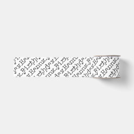 Happy Birthday Black Modern Typography Chic Ripsband