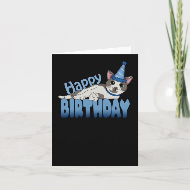 Happy Birthday - Blau Karte (Vorderseite)