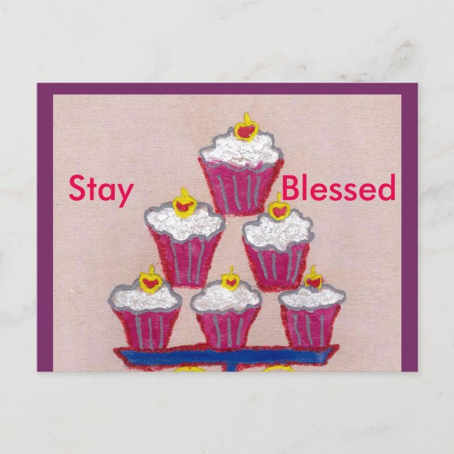 Happy Birthday Bleibe Gesegnete Postkarte (Vorderseite)