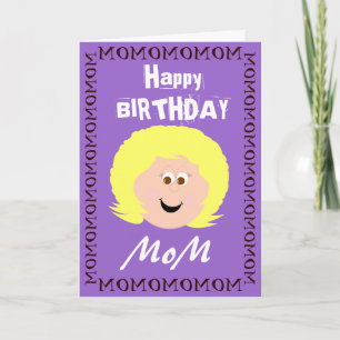 Happy Birthday Blonde Hair Mama von Daughter Karte