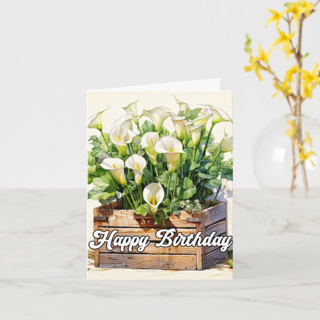 Happy Birthday Blooming Calla Lilies Karte (Gelbe Blume)