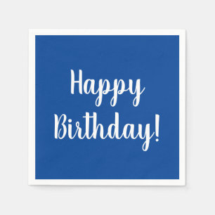 Happy Birthday Blue and White Birthday Party Serviette
