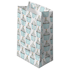 Happy Birthday Blue Cupcake Sprinkles Zuckerguss Kleine Geschenktüte