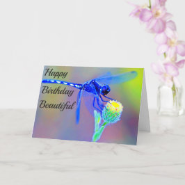 Happy Birthday Blue Dragonfly Spirit Karte