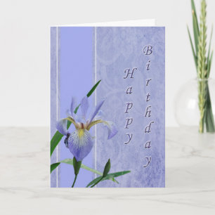 Happy Birthday Blue Flag - Wild Iris Karte
