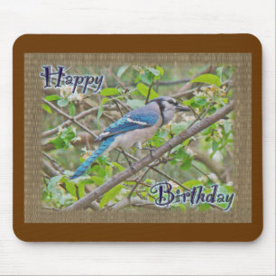 Happy Birthday Blue Jay Mousepad