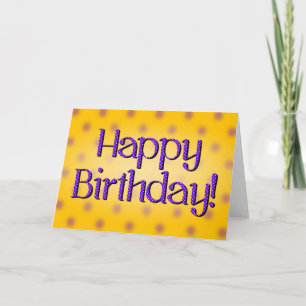 Happy Birthday Blue Polka Dot Text Gelb Bkgrd Karte