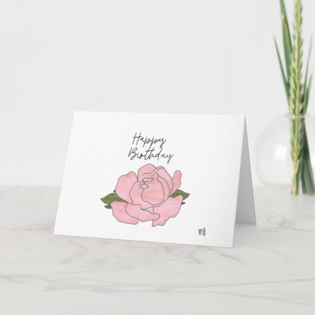 Happy Birthday Blume 5 Karte (Vorderseite)