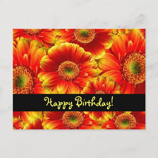 Happy Birthday Blume Postkarte (Vorderseite)