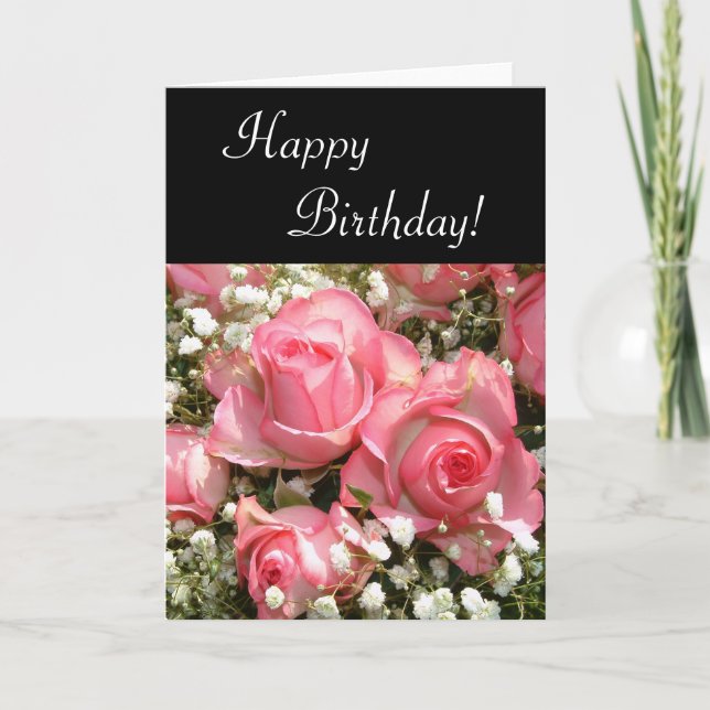 Happy Birthday Blume | Vertikale Karte (Vorderseite)