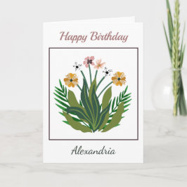 Happy Birthday Blume Wasserfarbe Blütenfarben Cust Karte