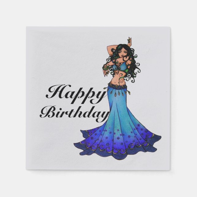 Happy Birthday Bly Dancer Serviette (Vorderseite)
