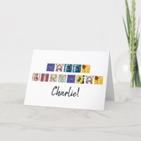 "Happy Birthday" Board Game Alphabet Card