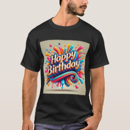 Happy Birthday Bold Color Splash T-Shirt