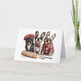 Happy Birthday Bonjour French Bulldogs Karte