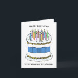Happy Birthday Bonus Brother Karte<br><div class="desc">Ein großer weißer Geburtstagskuchen mit hellen Kerzen und einem blauen Bogen um ihn herum. Die Worte "Glücklichen Geburtstag zu meinem wunderbaren Bonusbruder" begleiten das Bild.</div>