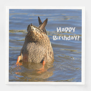 Happy Birthday Booms Up Duck Serviette