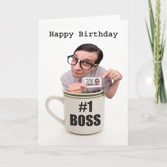 Happy Birthday Boss Cup of Joe Karte (Vorderseite)