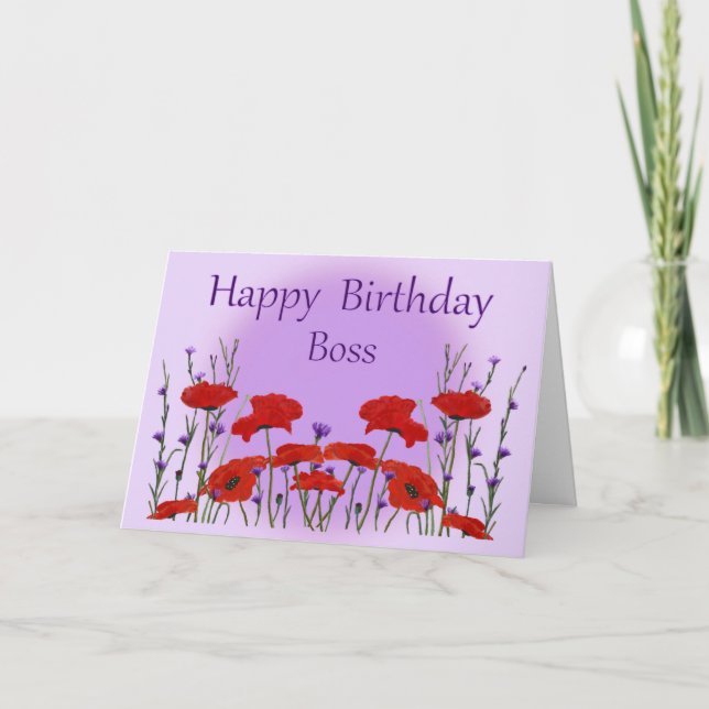 Happy Birthday Boss von Group with Poppies Karte (Vorderseite)