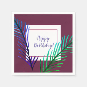 Happy Birthday Botanical Offiziell Paper Napkins Serviette