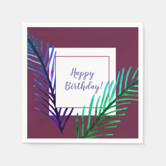 Happy Birthday Botanical Offiziell Paper Napkins Serviette