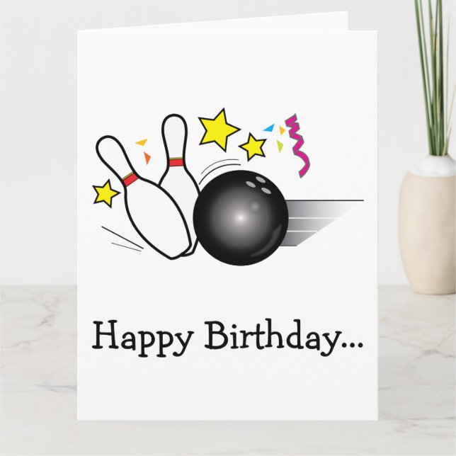 Happy Birthday Bowling Whole Gang Large Card Karte (Vorderseite)