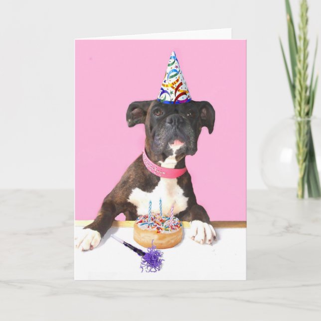 Happy Birthday Boxer Hund Grußkarte Karte (Vorderseite)