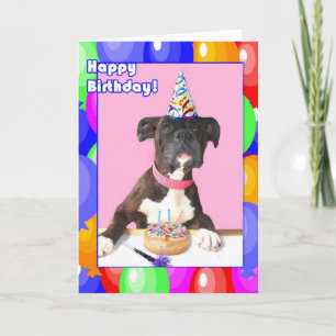 Happy Birthday Boxer Hund Grußkarte Karte