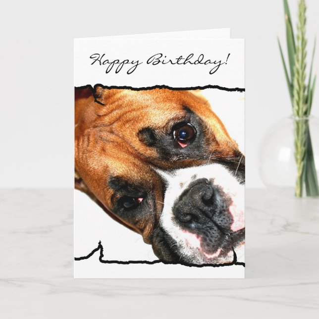 Happy Birthday Boxer Hund Grußkarte Karte (Vorderseite)
