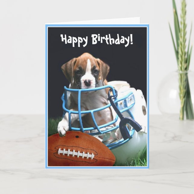 Happy Birthday Boxer Welpengrüßkarte Karte (Vorderseite)
