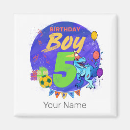 Happy Birthday Boy 5. Geburtstag Dinosaurier Magnet