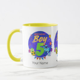 Happy Birthday Boy 5. Geburtstag Dinosaurier Tasse