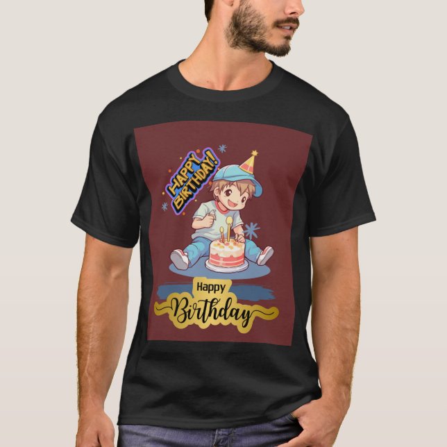 Happy Birthday Boy - Feiern Sie stilvoll mit T-Shirt (Vorderseite)