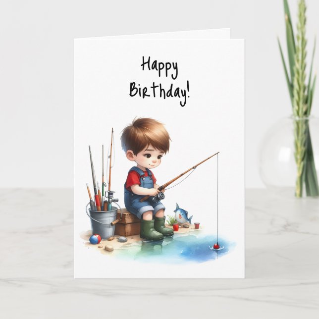 Happy Birthday Boy Hooked on Birthday Wish Karte (Vorderseite)