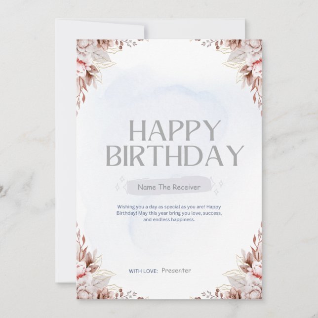 HAPPY BIRTHDAY-Brauch Feiertagskarte (Vorderseite)