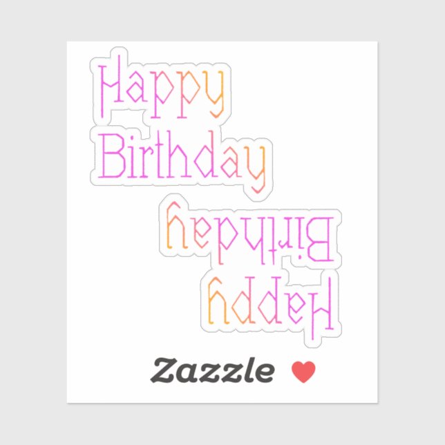 Happy Birthday Bright Pink Yellow Aufkleber (Blatt)