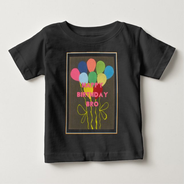Happy Birthday Bro Art Print Baby T-shirt (Vorderseite)