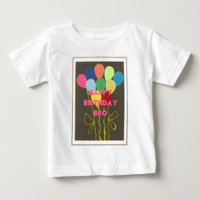 Happy Birthday Bro Art Print Baby T-shirt (Vorderseite)