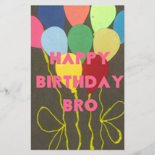 Happy Birthday Bro Art Print Briefpapier