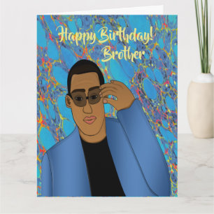 Happy Birthday Brother African American Card Karte