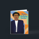 Happy Birthday Brother African American Karte<br><div class="desc">Diese coole Geburtstagskarte zeigt einen afroamerikanischen Mann mit einem weißen Anzug und einer Krawatte. Holen Sie sich diese Karte für Ihren fabelhaften Geburtstag.</div>