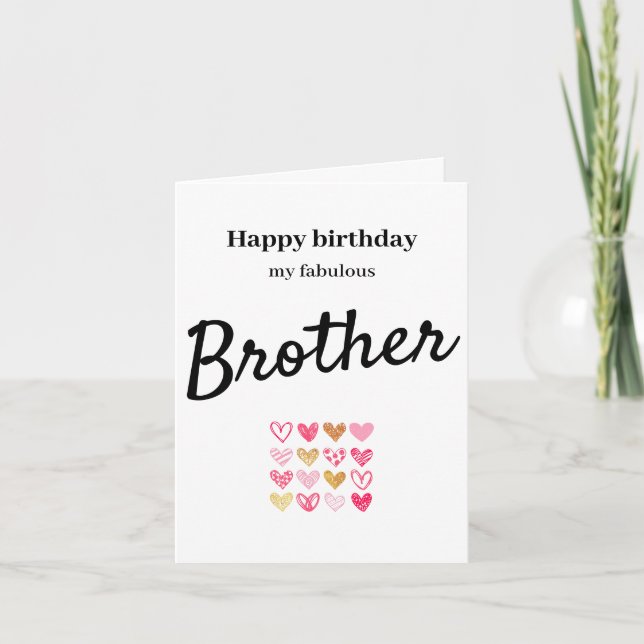 Happy Birthday Brother Card Dankeskarte (Vorderseite)
